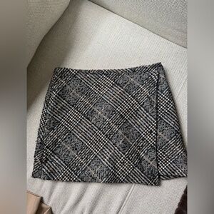 H&M Gray Plaid Tweed Skirt
